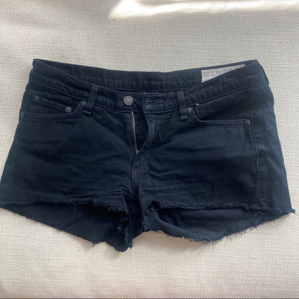 Rag and Bone Black Denim Shorts